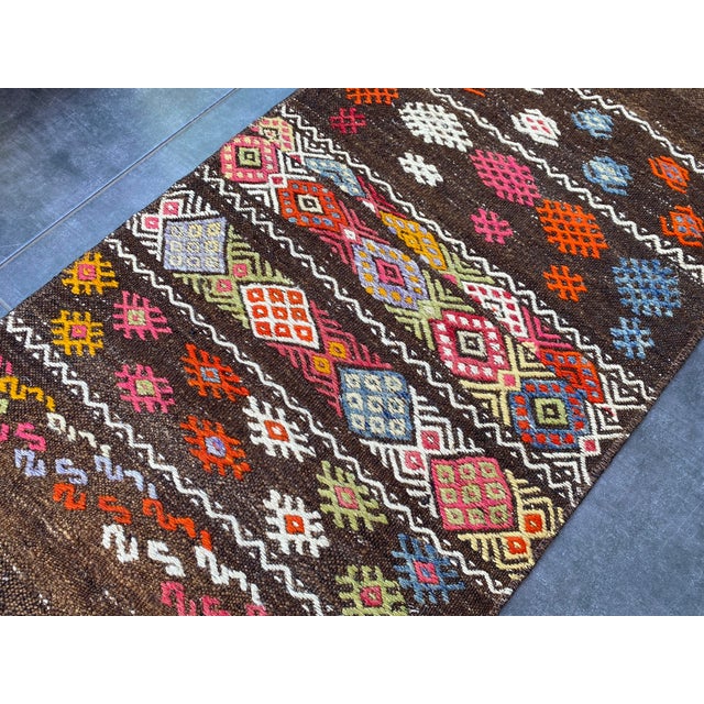 Home Living Vintage Wool Kilim Rug For Sale - Image 9 of 10