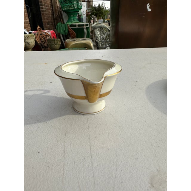 1970s Creamer Cup and Saucer With Gold and Leaf Accents For Sale In Atlanta - Image 6 of 9