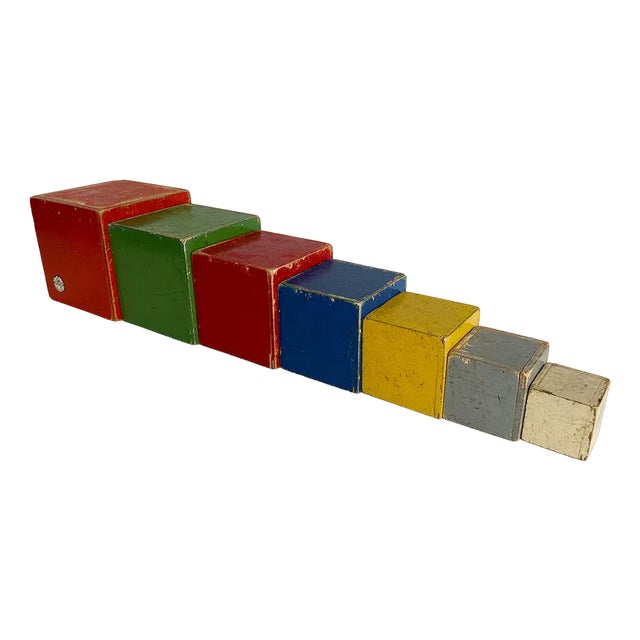 Stacking Cubes by Ko Verzuu for Ado, 1930s, Set of 7 For Sale