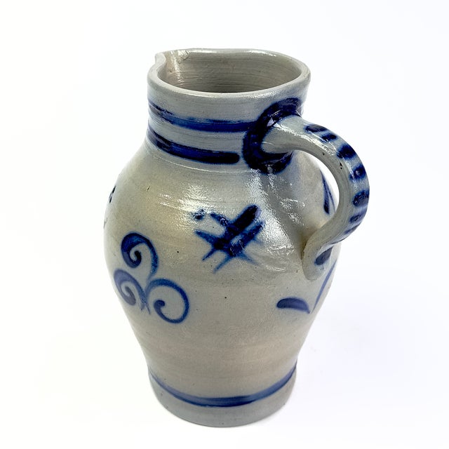 1960s Vintage Blue & White Ceramic Pitcher Curation - Group of 5 For Sale - Image 5 of 18
