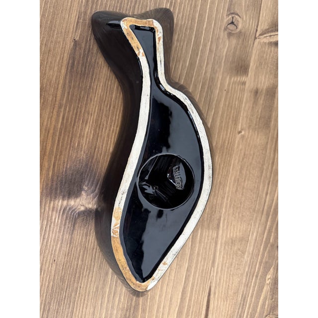 Black Fish Ceramic Trinket Dish from Vallauris, 1950s For Sale - Image 8 of 10