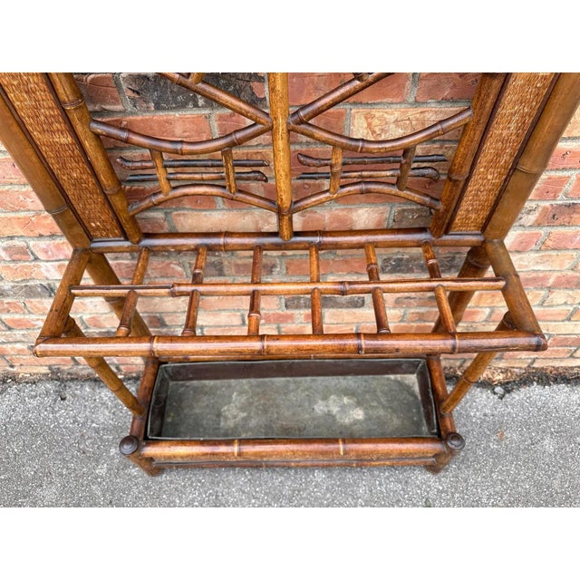 Wood 19th Century English Bamboo Hall Tree For Sale - Image 7 of 11