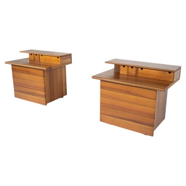 Vintage Nightstands with Compartiments, Italy, 1970s, Set of 2 For Sale - Image 11 of 11