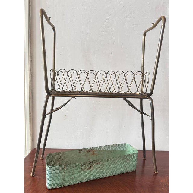 Mid-Century Modern French Perforated Metal Planter by Mathieu Matégot, 1956 For Sale - Image 10 of 16