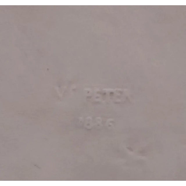 Ceramic 1886 Victor Peter Signed Neoclassical Pottery Hand Painted Plaque For Sale - Image 7 of 12