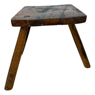 Brutalist Wood Side Table, 1970s For Sale