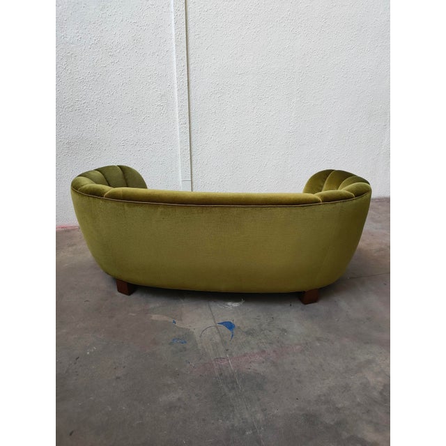 Mid-Century Scandinavian Velvet Banana Sofa, 1980 For Sale - Image 10 of 12