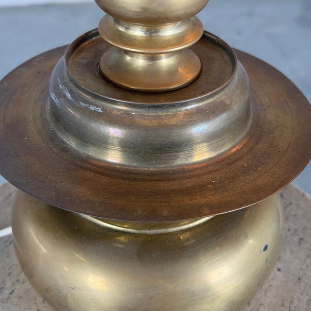 Cast Brass Wall Lights with Linen Shades by Mauritius, 1977, Set of 2 For Sale - Image 6 of 18