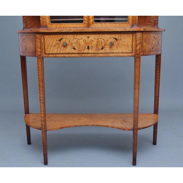 Satinwood Display Cabinet, 1800s For Sale - Image 9 of 13