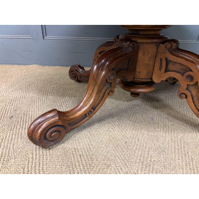 Large Victorian Burr Walnut Coffee Table, 1875 For Sale - Image 14 of 15