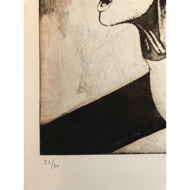 Modern Oded Feingersh, Woman in Agony or Ecstasy, Modernist Israeli Etching For Sale - Image 3 of 5