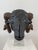 19th-century carved and painted wooden ram's head. Northern Europe. This sculpture depicts the head of a ram with its...