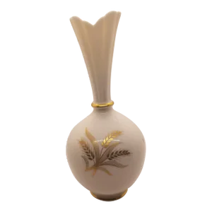 1970s Lenox Usa Vase With Wheat Motif With 24k Gold Paint