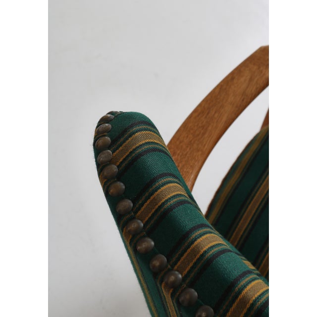 Danish Modern Lounge Chair in Oak & Traditional Danish Olmerdug Wool by Henning Kjærnulf, 1950s For Sale - Image 6 of 18