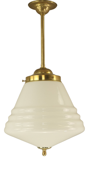 Art Deco Pendant Lamp with Opaline Glass from Philips, 1920s
