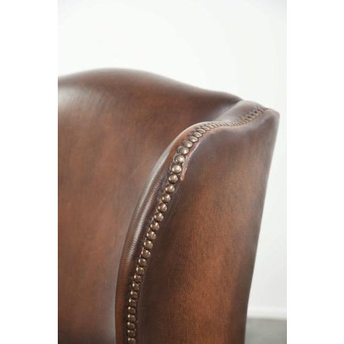 English Cowhide Wing Armchairs, Set of 2 For Sale - Image 13 of 15