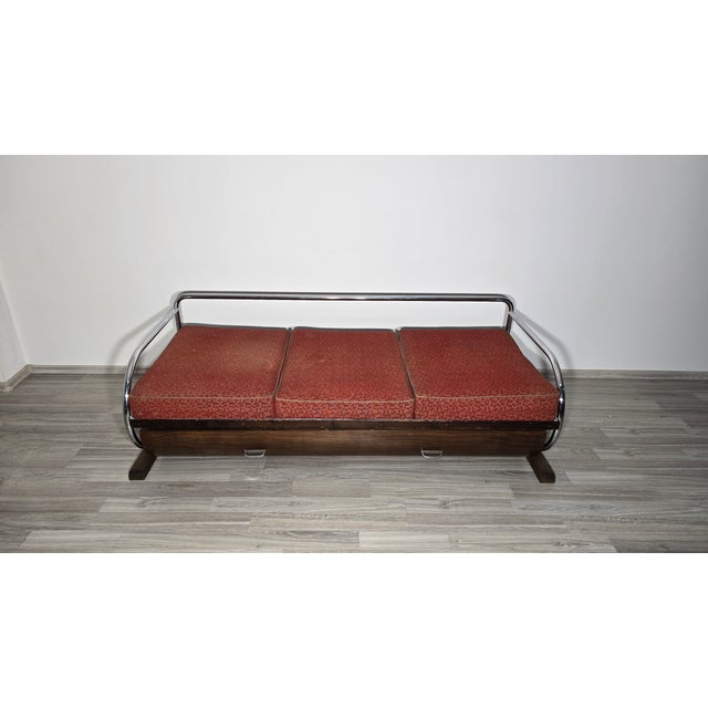 Bauhaus Chrome Sofa by Robert Slezak for Slezak Factories, 1930s For Sale - Image 9 of 14