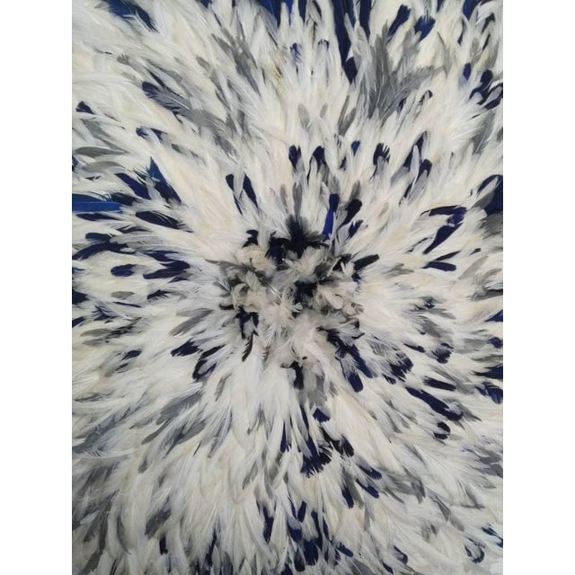 Early 21st Century Juju Hat Speckled White Gray and Navy Blue of 31" - 80 Cm For Sale - Image 5 of 6