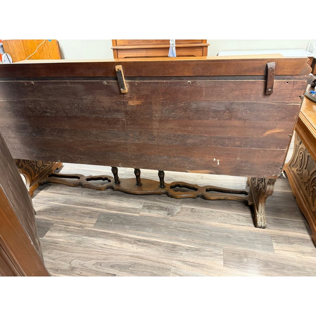Wood Early 20th Century Jacobean Revival Carved Oak Sideboard / Buffet For Sale - Image 7 of 7