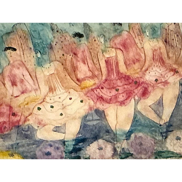 Vintage Framed Ballet Dancers Print For Sale - Image 4 of 12