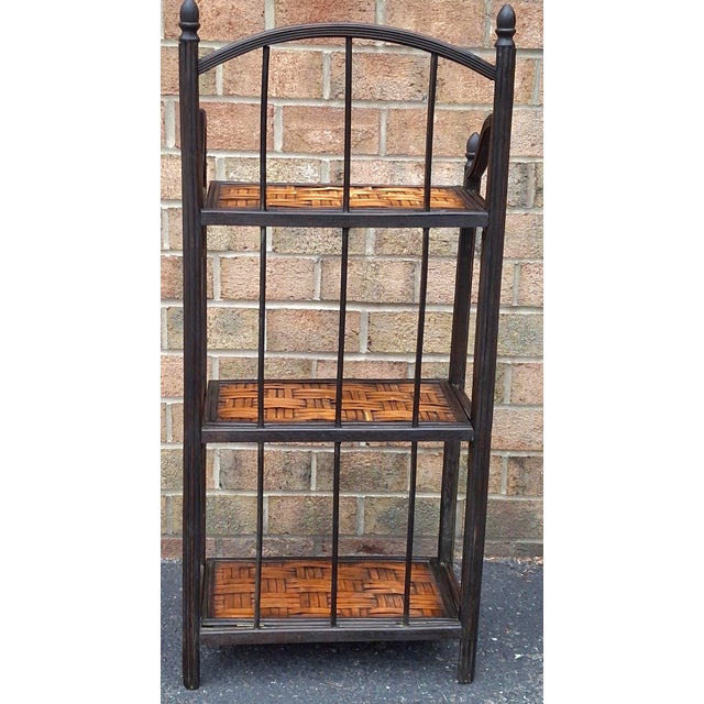 Mid-Century Modern Rattan and Split Reed Folding Bookcase Étagère, 1960s For Sale - Image 10 of 10