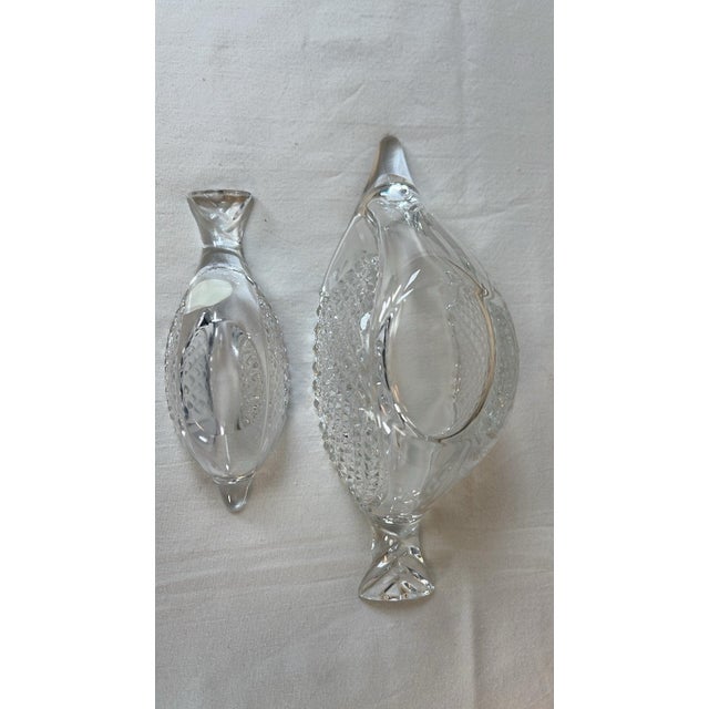 1980s 1980s Gus Khrustanly Lead Crystal Fish Shaped Dishes Set of 2 For Sale - Image 5 of 8