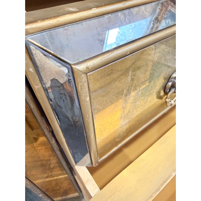 Mid 20th Century Custom Verre Eglomise Three Drawer Dresser For Sale - Image 9 of 12