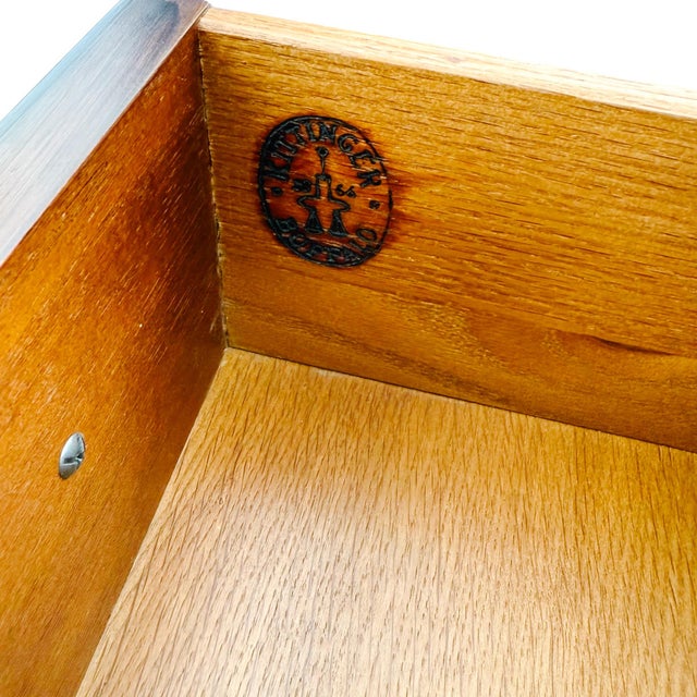 1970s Kittinger George III Chippendale Style Inlaid Mahogany Secretary Desk Bookcase For Sale - Image 16 of 17