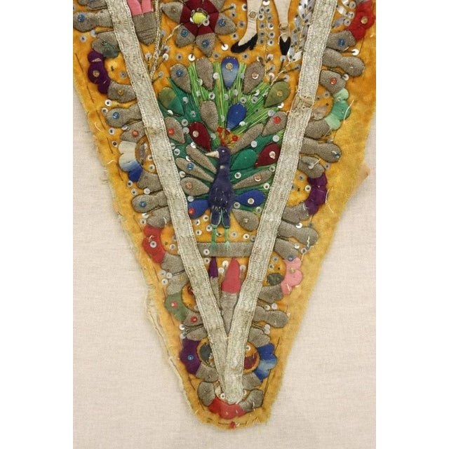 Yellow Vintage Peruvian Textile Negreria Dance Cape Framed Wall Folk Art For Sale - Image 8 of 10