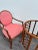 Wood David Francis Attributed, Rattan Dining Set With Coveted “Spider Back” Coastal Design. Leather Bindings, Quality Construction and Coral Damask Fabric. For Sale - Image 7 of 8