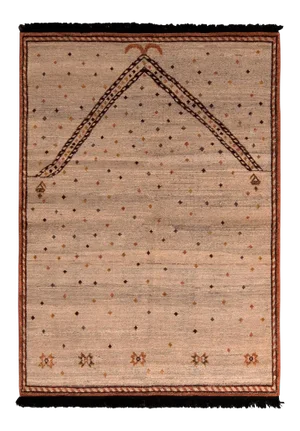 Rug & Kilim Classic Style Rug, Beige-Brown Geometric Pattern, 3x5