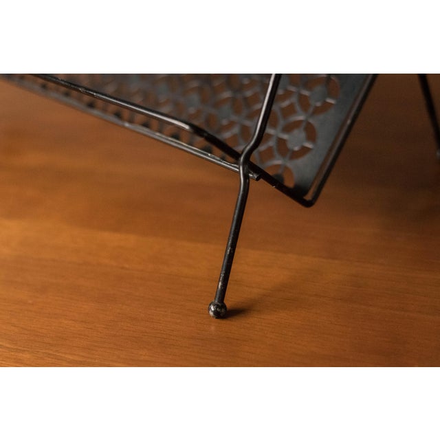 Mid Century Modernist Black Metal Magazine Rack Lp Record Holder For Sale In Monterey, CA - Image 6 of 6