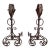 19th-C. French Hand Forged Wrought Iron Fireplace Andirons With Scrollwork - Pair For Sale