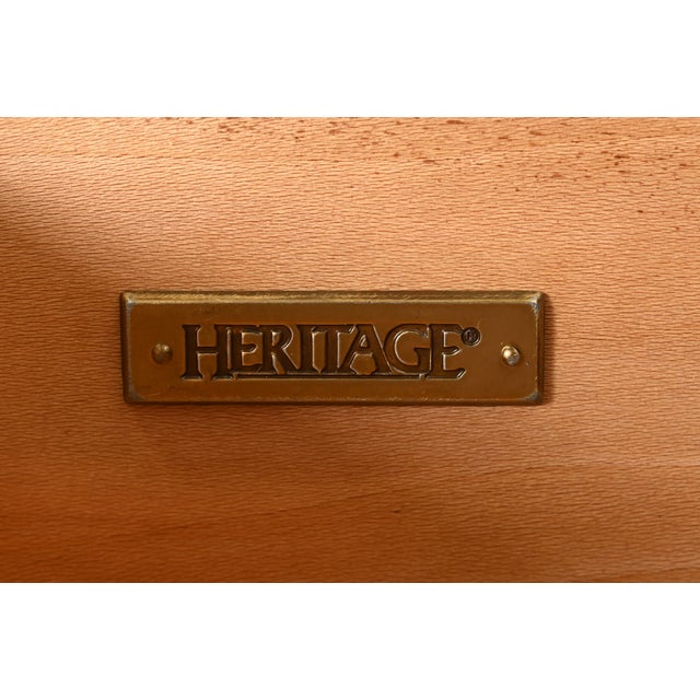 Drexel Heritage Mid-Century Hollywood Regency Burl Wood Dresser or Credenza, Newly Refinished For Sale - Image 11 of 15