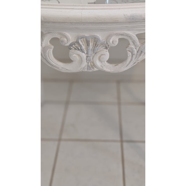 1970s Hand Painted French Style Coffee Table With Removable GlassTop For Sale - Image 4 of 10