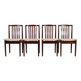 Danish Modern Sculpted Solid Rosewood Dining Chairs by Vamdrup Stolefabrik, Set of Four For Sale