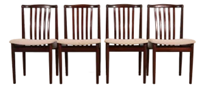 Danish Modern Sculpted Solid Rosewood Dining Chairs by Vamdrup Stolefabrik, Set of Four