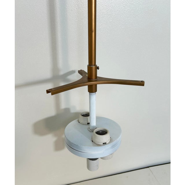 Metal 1960s Acrylic Shade Pendants Adjustable Drop For Sale - Image 7 of 11