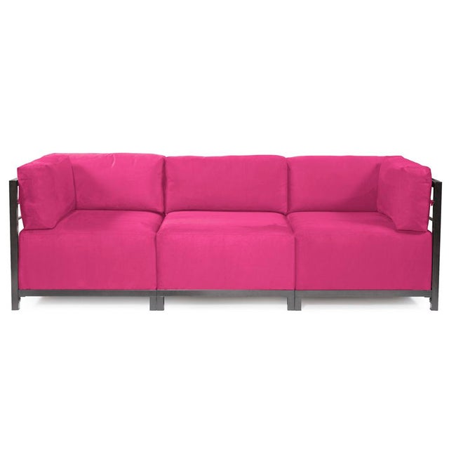 Traditional Axis 4pc Sectional Regency Fuchsia Titanium Frame For Sale - Image 3 of 6