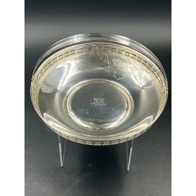Tiffany & Co. Mid 20th Century Sterling Silver Brides Basket With Handle For Sale - Image 11 of 12