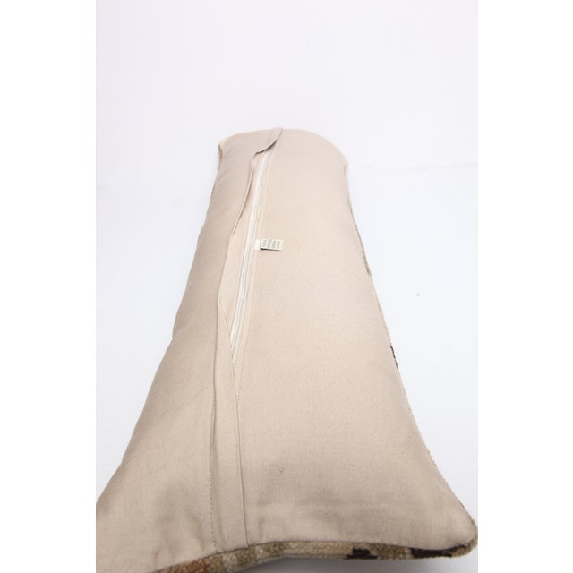Taupe Handmade Tribal Turkish Pillow Cover - 12'' X 37'' For Sale - Image 8 of 9