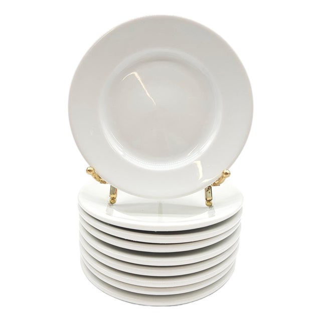 French Apilco Sèvres White Porcelain Appetizer Plates, Set of 9 For Sale