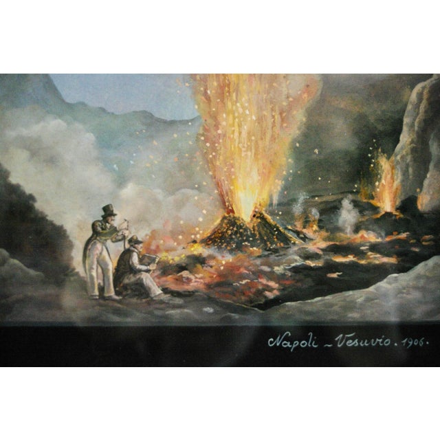 1900 - 1909 Eruption of Mount Vesuvius, 1900s, Watercolor and Gouache, Framed For Sale - Image 5 of 7