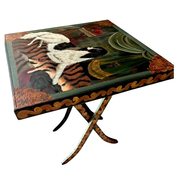 Late 20th Century Hand-Painted Folding Occasional Table in the English Country House Style For Sale - Image 12 of 13
