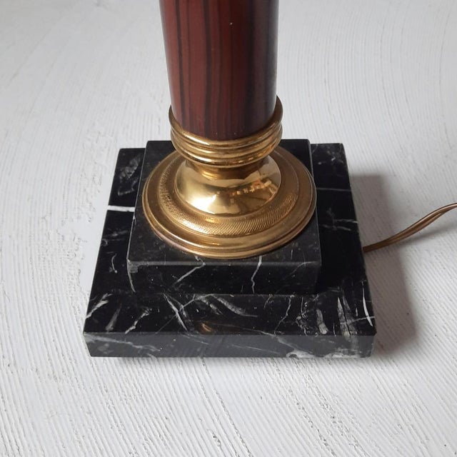 Vintage Marble and Faux Bois Table Lamp, 1960s For Sale - Image 4 of 8