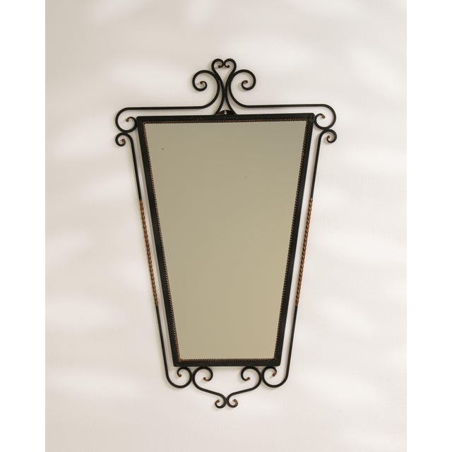 Wrought Iron Wall Mirror, Antique, France, Circa 1970 For Sale - Image 12 of 12