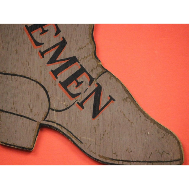 Classic advert hand- painted signage 'Boots for Gentlemen' since bespokely framed! Image Sz: 27"H x 14 3/8"W