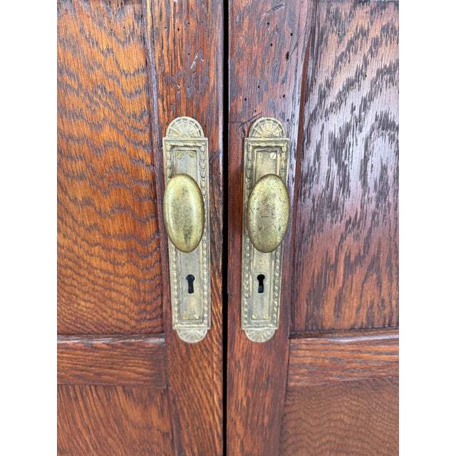 Early 20th Century Early 20th Century Tall Oak Cabinet / Pantry For Sale - Image 5 of 18