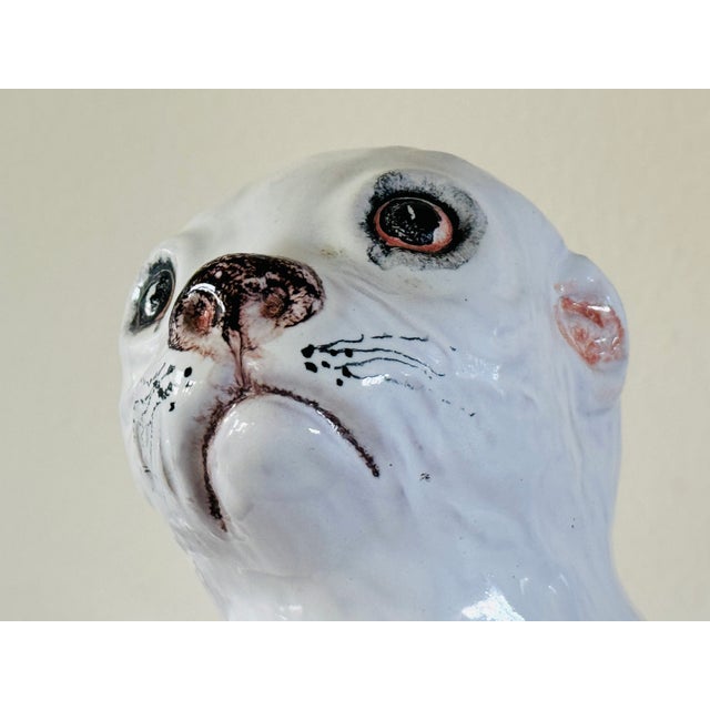 Mid-Century Italian Glazed Terracotta Seal Pups - a Pair For Sale - Image 9 of 12