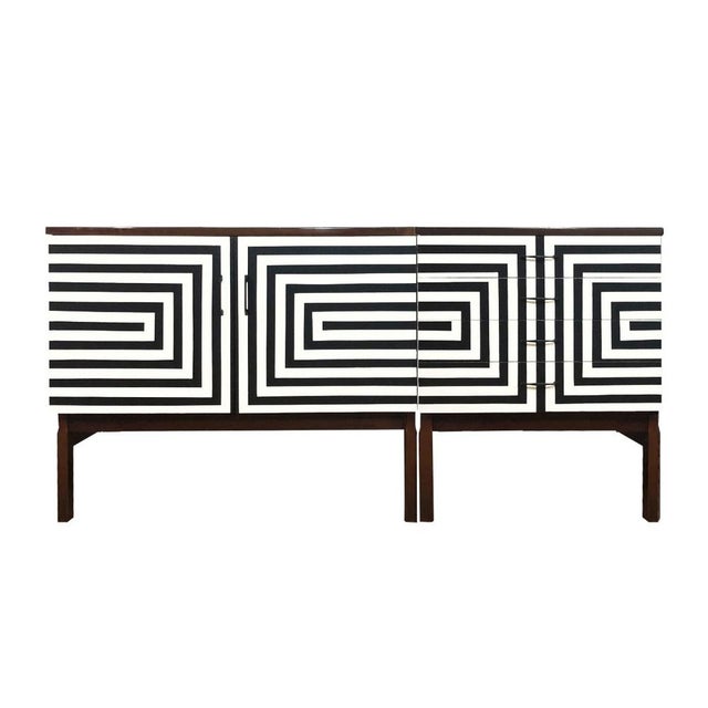 Polish Modular Sideboard with Op Art Motif, 1970, Set of 2 For Sale - Image 12 of 12